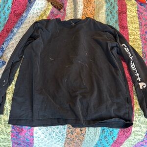 Black Long Sleeve Shirt with Sleeve Print